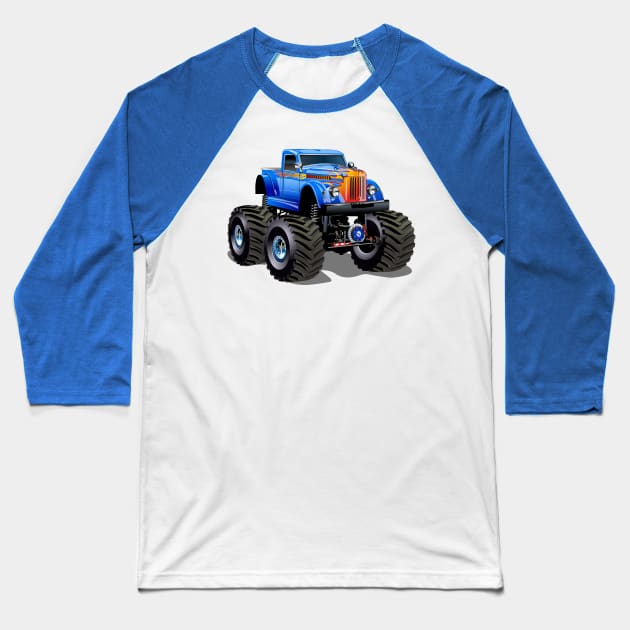 Cartoon Monster Truck Baseball T-Shirt by Mechanik